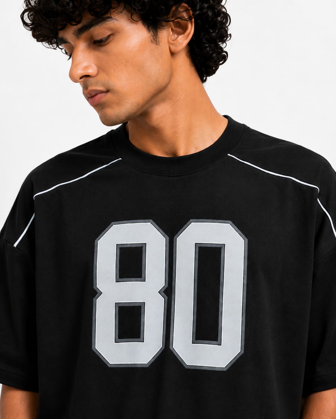 Grid 80 Oversized T-Shirt – Black