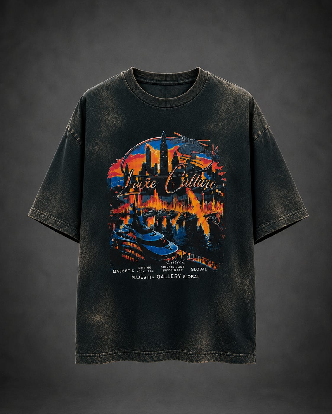 Majestic Gallery Bio Wash Oversized T-Shirt – Green