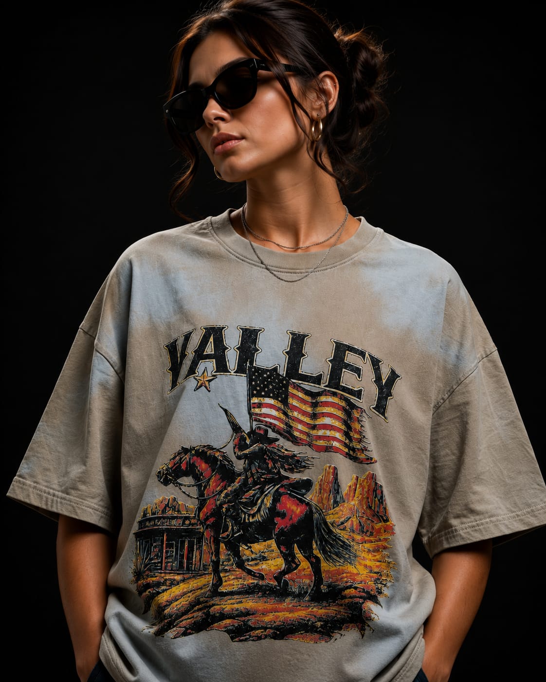 Frontier Rider Bio Wash Oversized T-Shirt – Vintage Cream