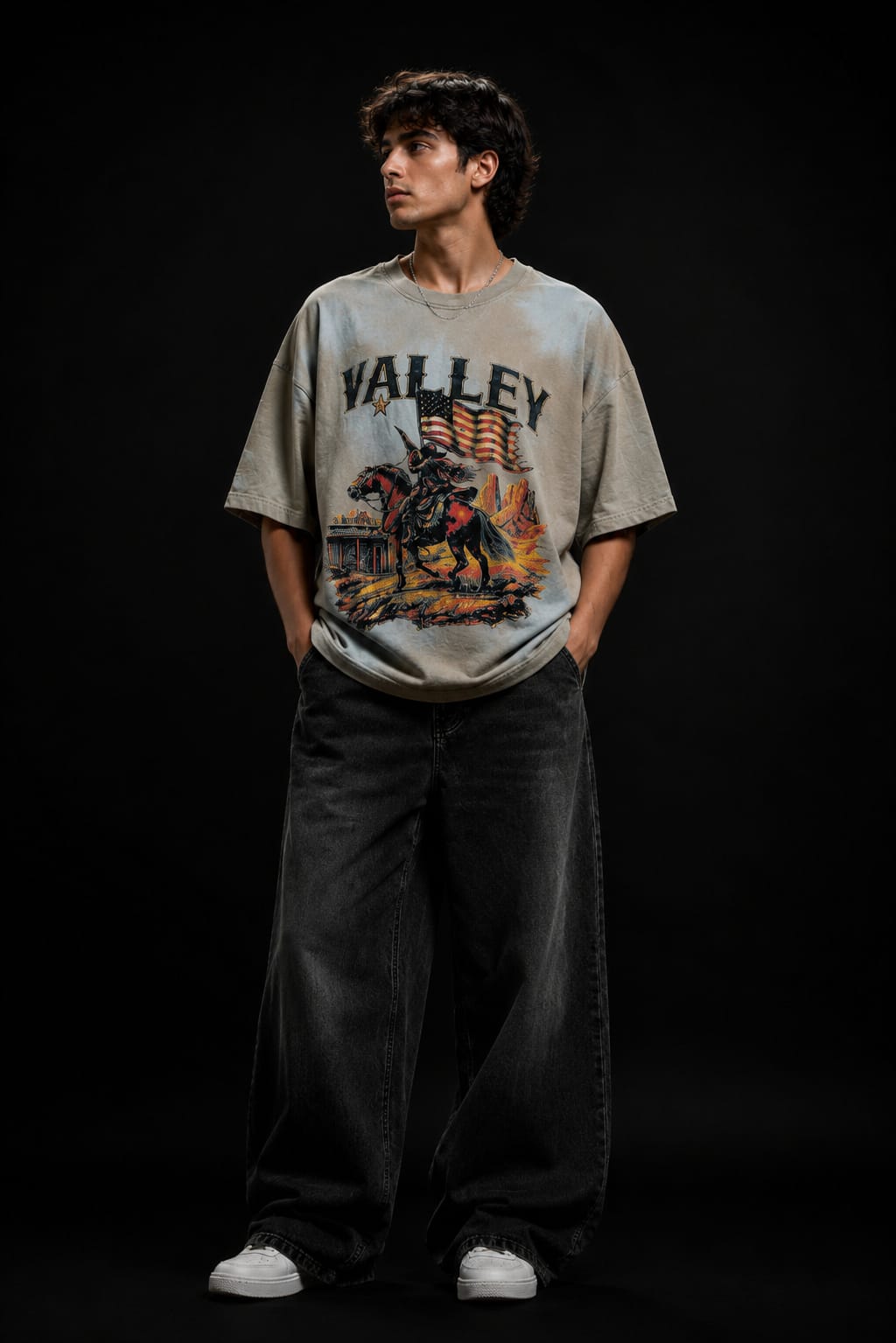Frontier Rider Bio Wash Oversized T-Shirt – Vintage Cream