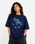 Celestial Wings Oversized T-Shirt – Navy Blue