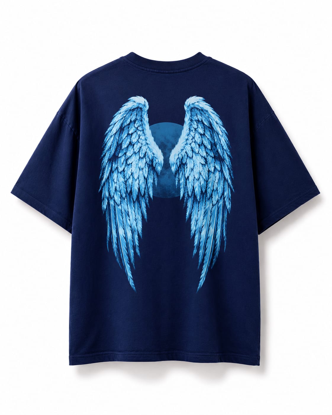 Celestial Wings Oversized T-Shirt – Navy Blue