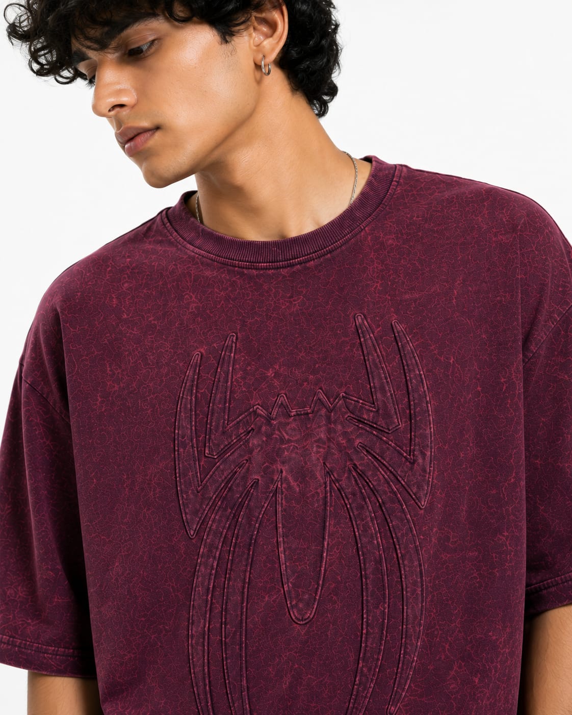 Spider Core  Oversized T-Shirt – Maroon