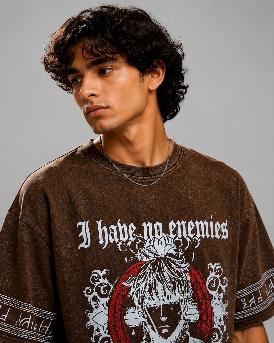 No Enemies Oversized T-Shirt – Brown