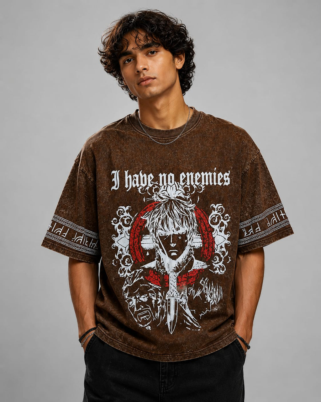 No Enemies Oversized T-Shirt – Brown