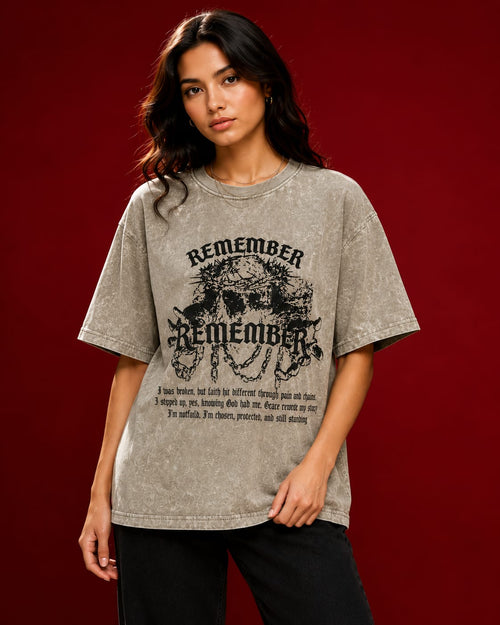 Faith Remember Oversized T-Shirt – Beige