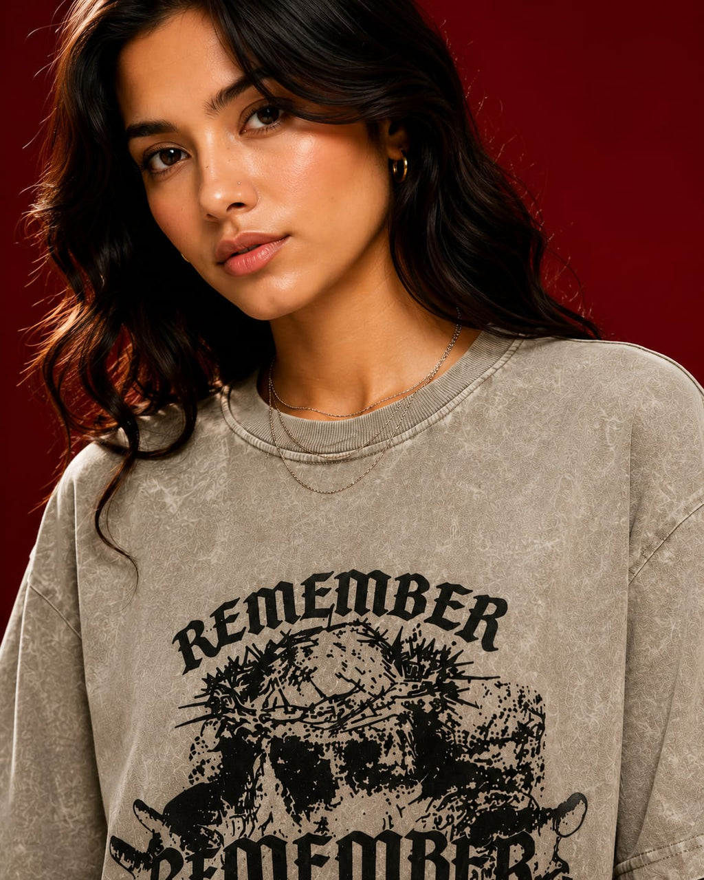 Faith Remember Oversized T-Shirt – Beige