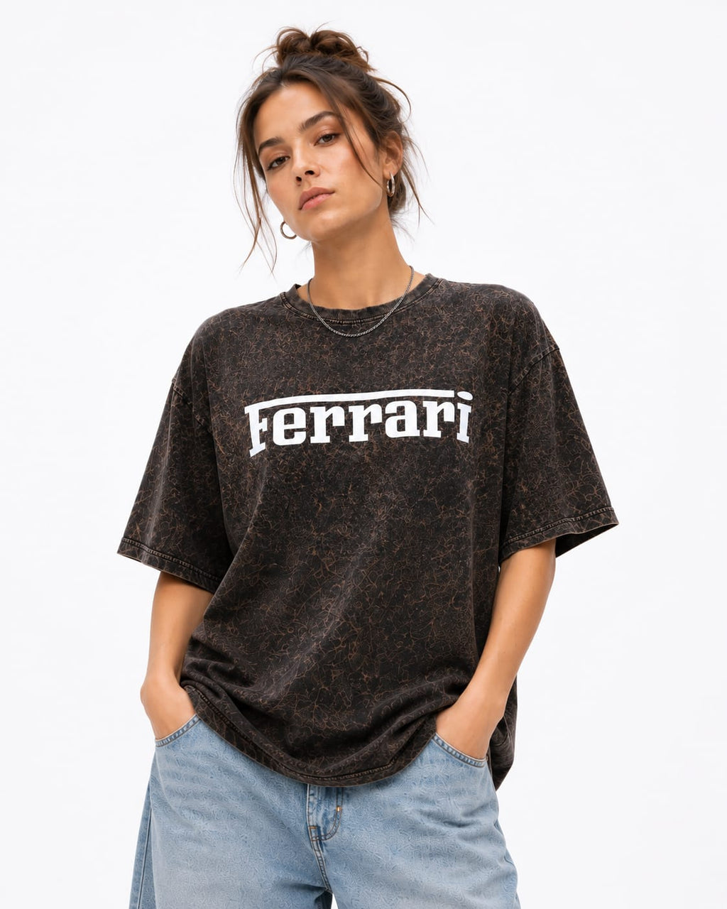 Velocity Drift  Oversized T-Shirt – Brown