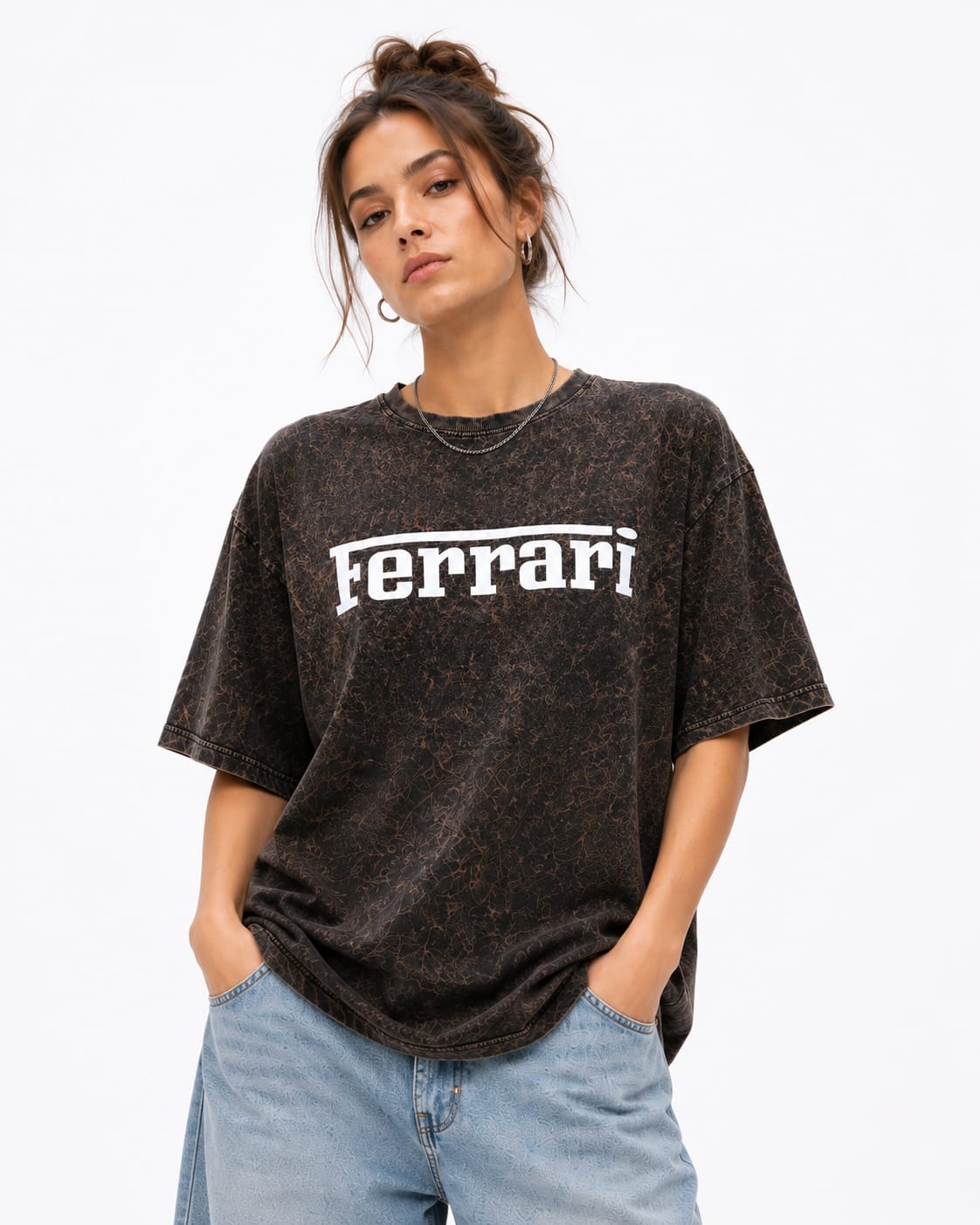 Velocity Drift  Oversized T-Shirt – Brown