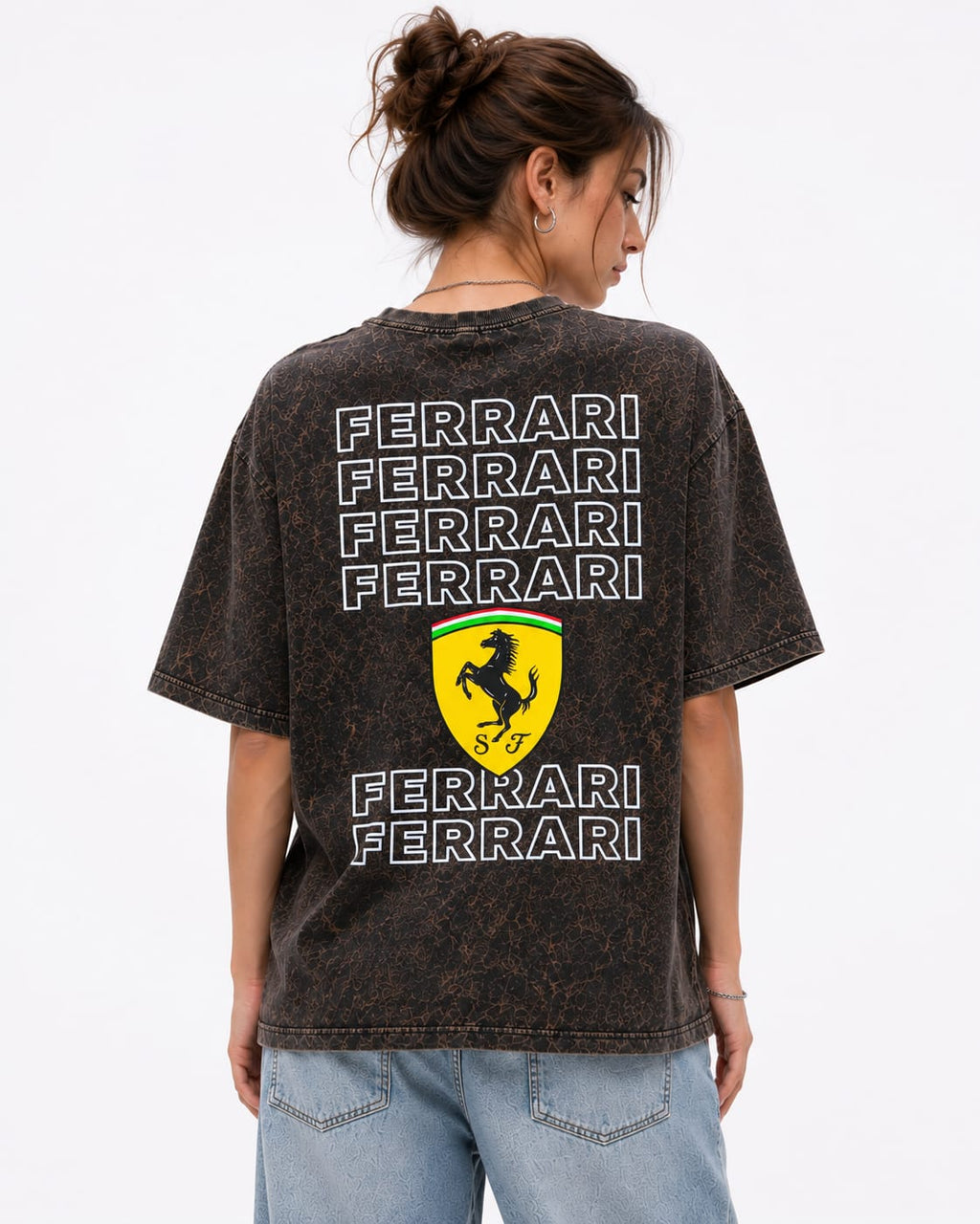 Velocity Drift  Oversized T-Shirt – Brown