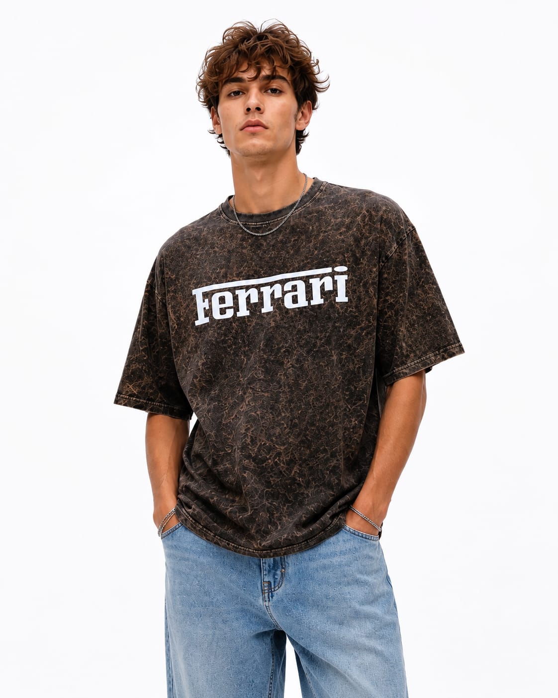 Velocity Drift  Oversized T-Shirt – Brown