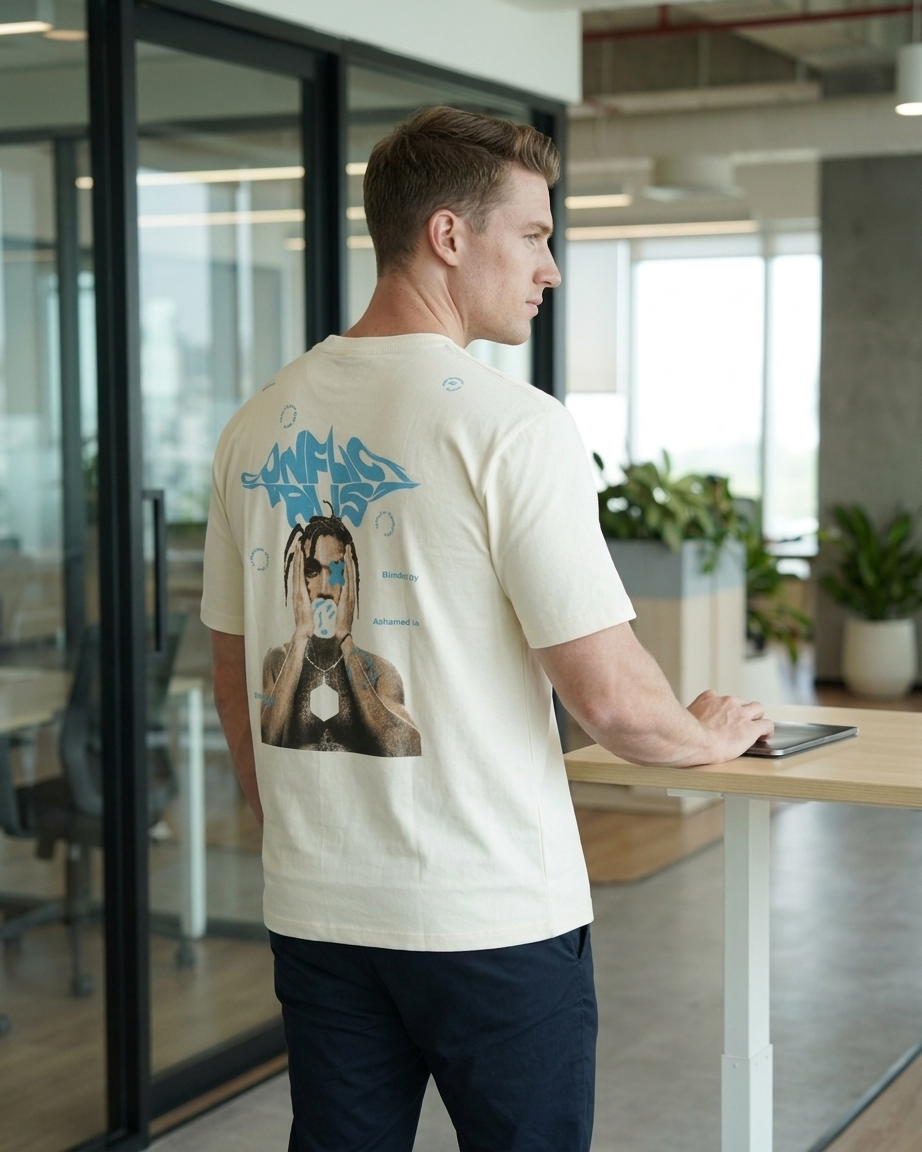 Vision Graffiti Oversized T-Shirt – Cream