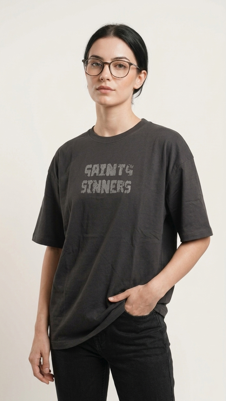 Sinners Oversized T-Shirt – Dark Grey